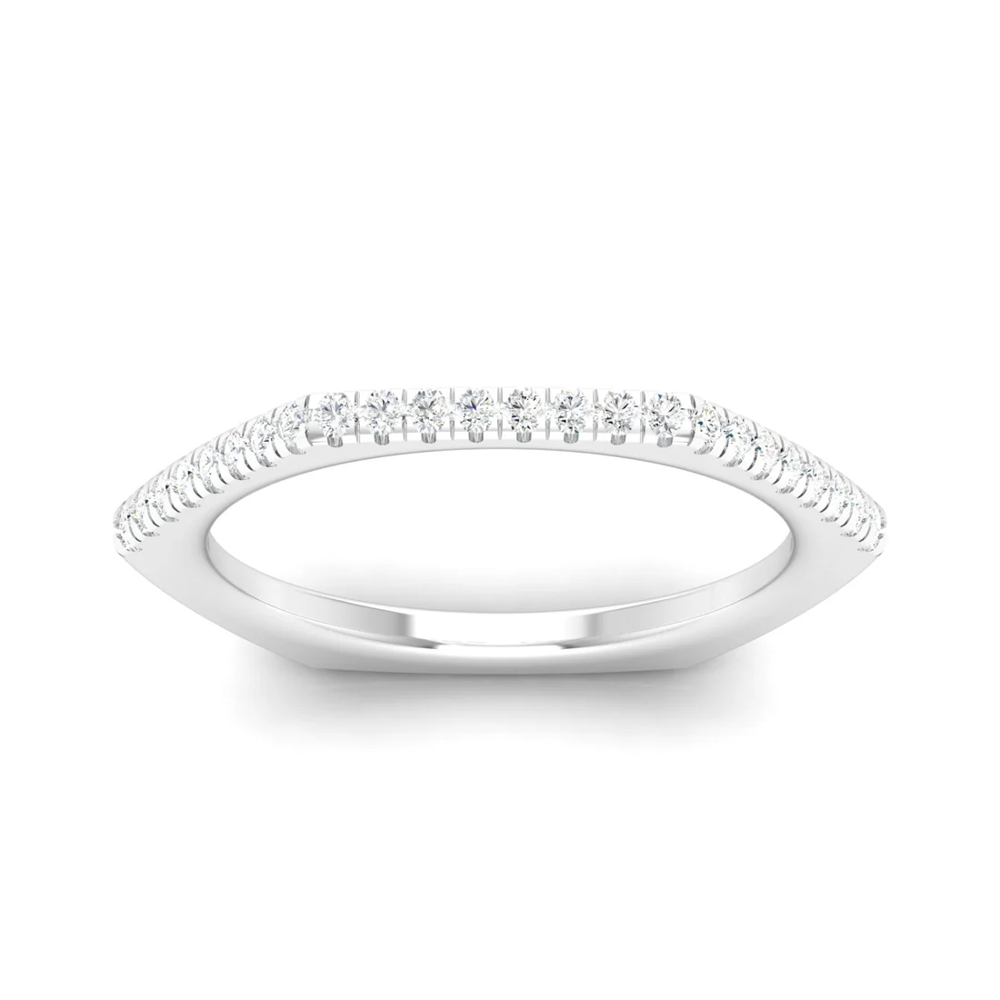 0.200Ctw Lab Grown Diamond Pentagon Wedding Band