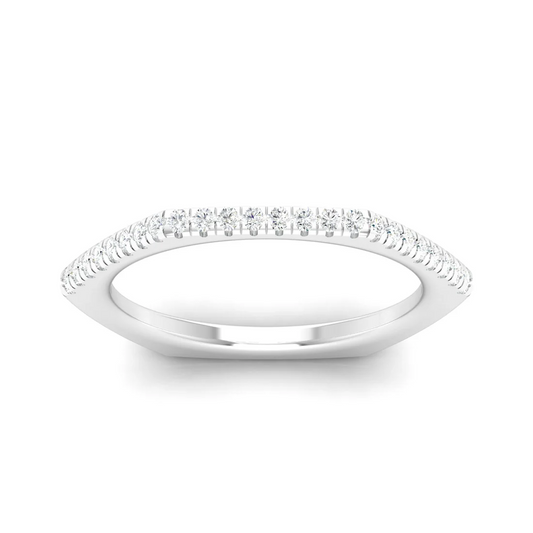 0.200Ctw Lab Grown Diamond Pentagon Wedding Band