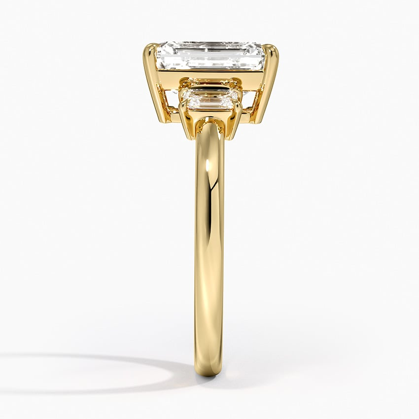 2CT Emerald Lab Grown Diamond Three Stone Ring