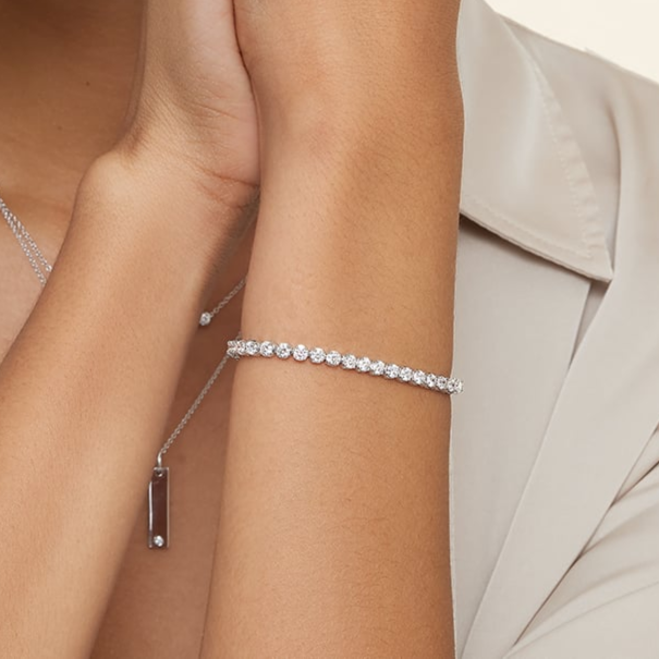 5CTW 7 inch Round Lab Grown Diamond Tennis Bracelet