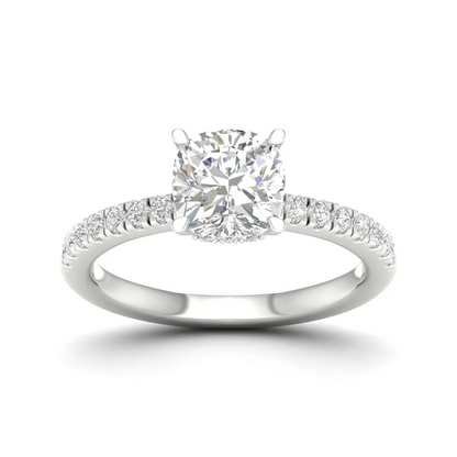 1.25 CTW Cushion Lab Grown Diamond Halo Ring