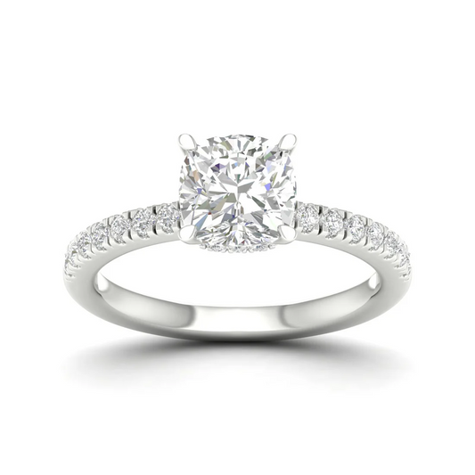 1.25 CTW Cushion Lab Grown Diamond Halo Ring