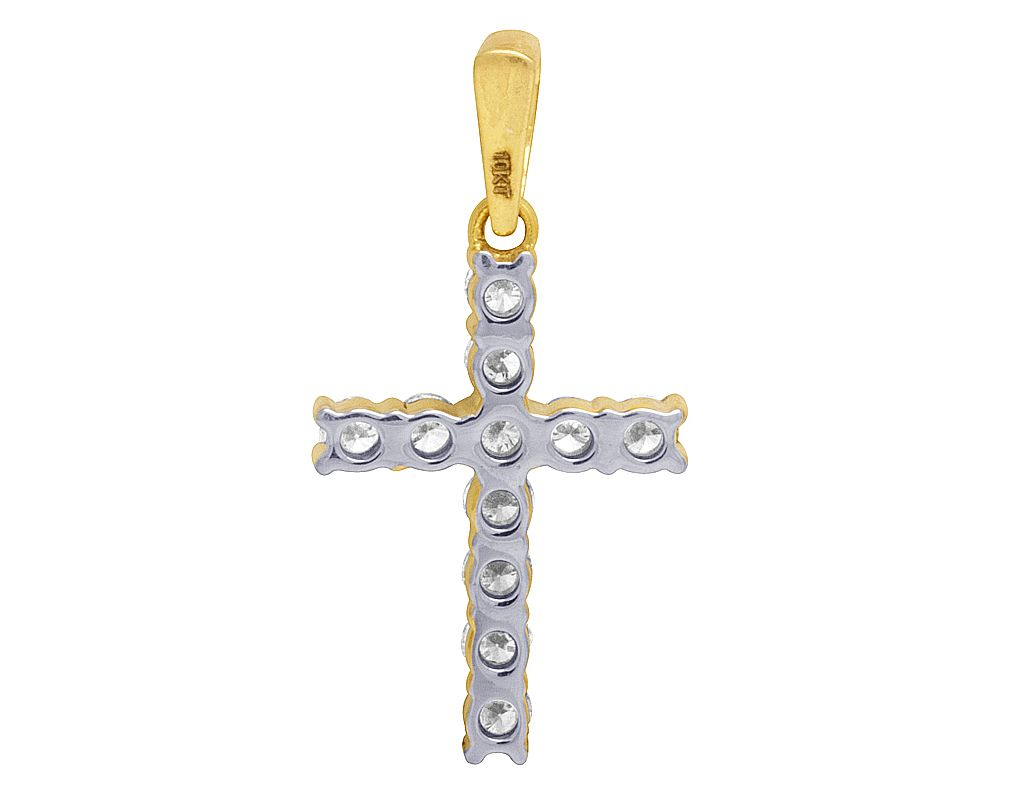 Iced Out Custom Solitaire Lab Grown Diamond Cross Pendant