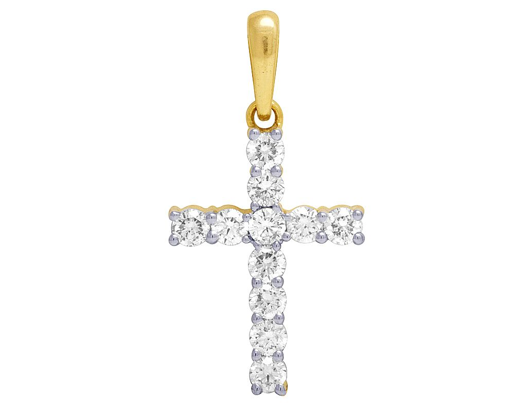 Iced Out Custom Solitaire Lab Grown Diamond Cross Pendant