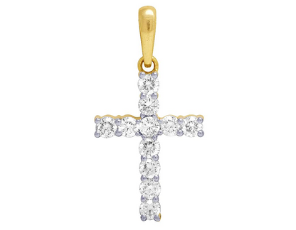 Iced Out Custom Solitaire Lab Grown Diamond Cross Pendant