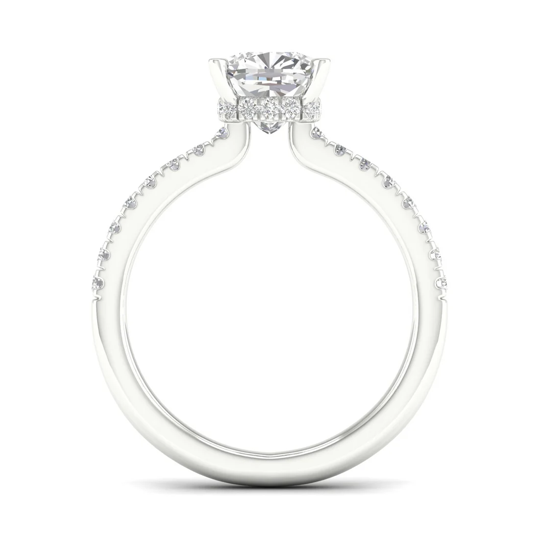 1.25 CTW Cushion Lab Grown Diamond Halo Ring