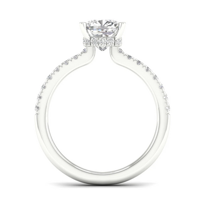 1.25 CTW Cushion Lab Grown Diamond Halo Ring