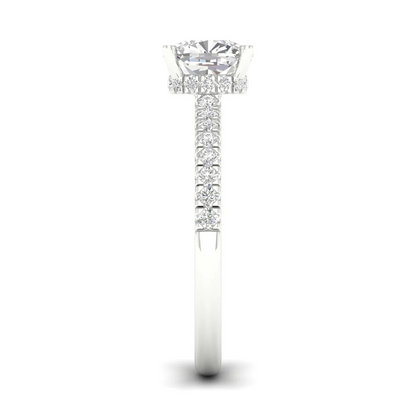 1.25 CTW Cushion Lab Grown Diamond Halo Ring