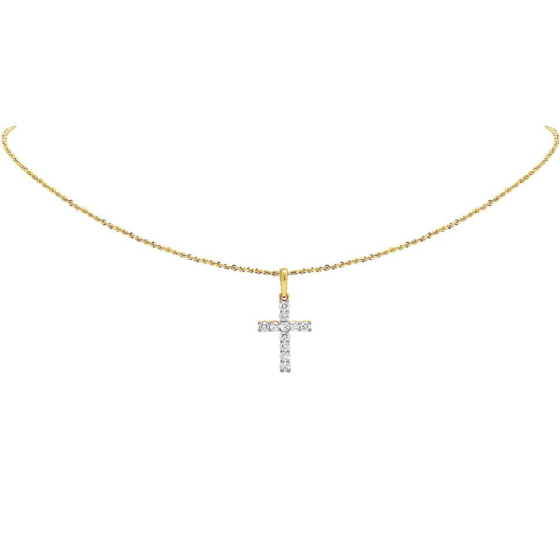Iced Out Custom Solitaire Lab Grown Diamond Cross Pendant
