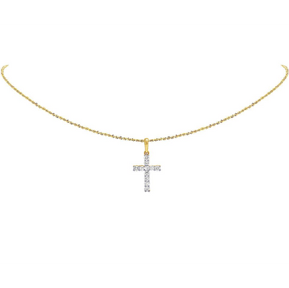 Iced Out Custom Solitaire Lab Grown Diamond Cross Pendant