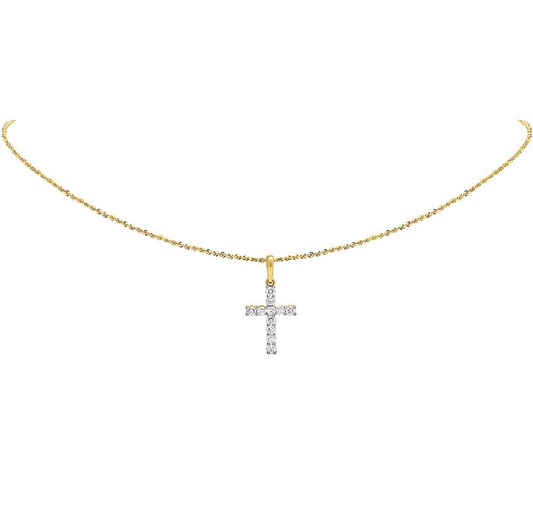 Iced Out Custom Solitaire Lab Grown Diamond Cross Pendant
