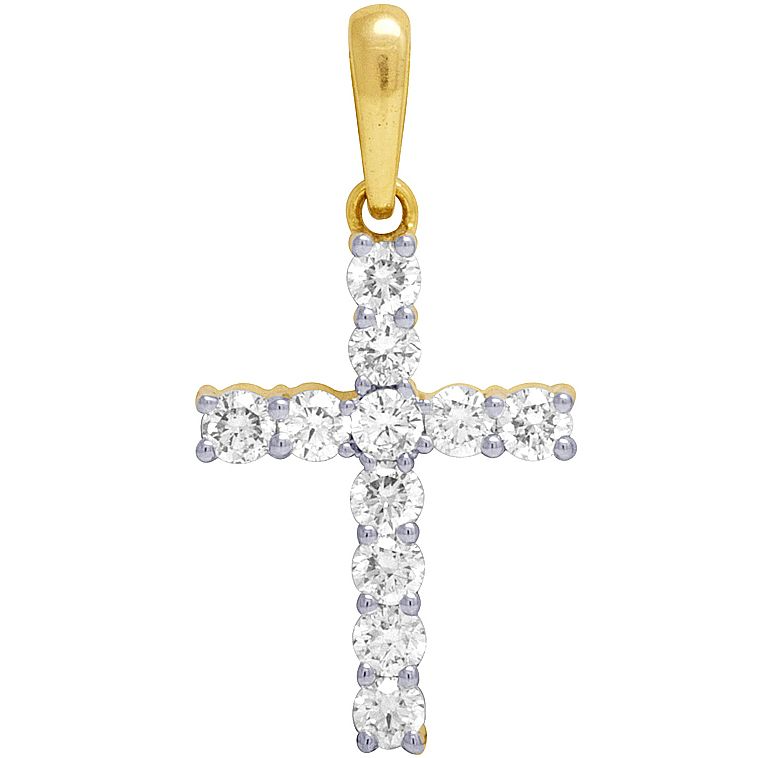 Iced Out Custom Solitaire Lab Grown Diamond Cross Pendant