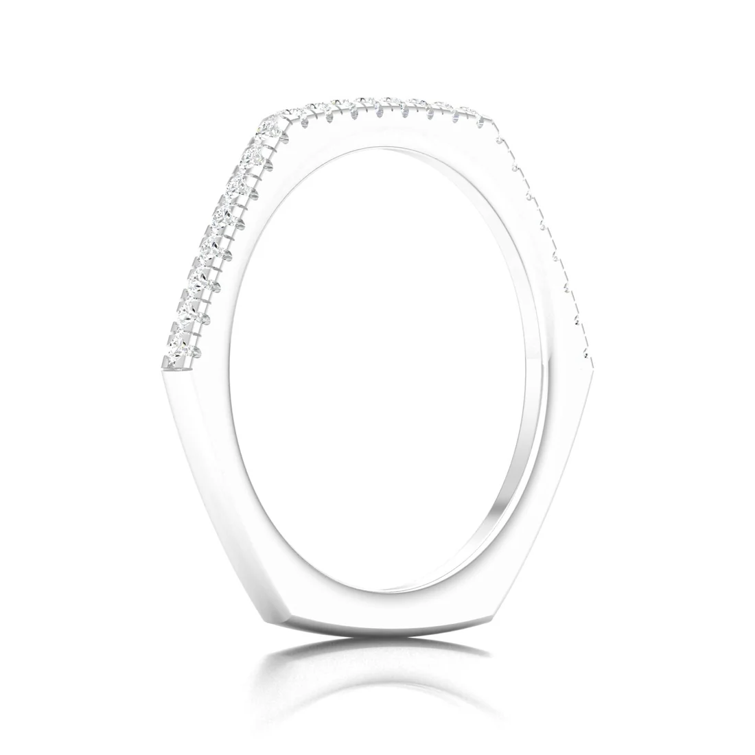 0.200Ctw Lab Grown Diamond Pentagon Wedding Band