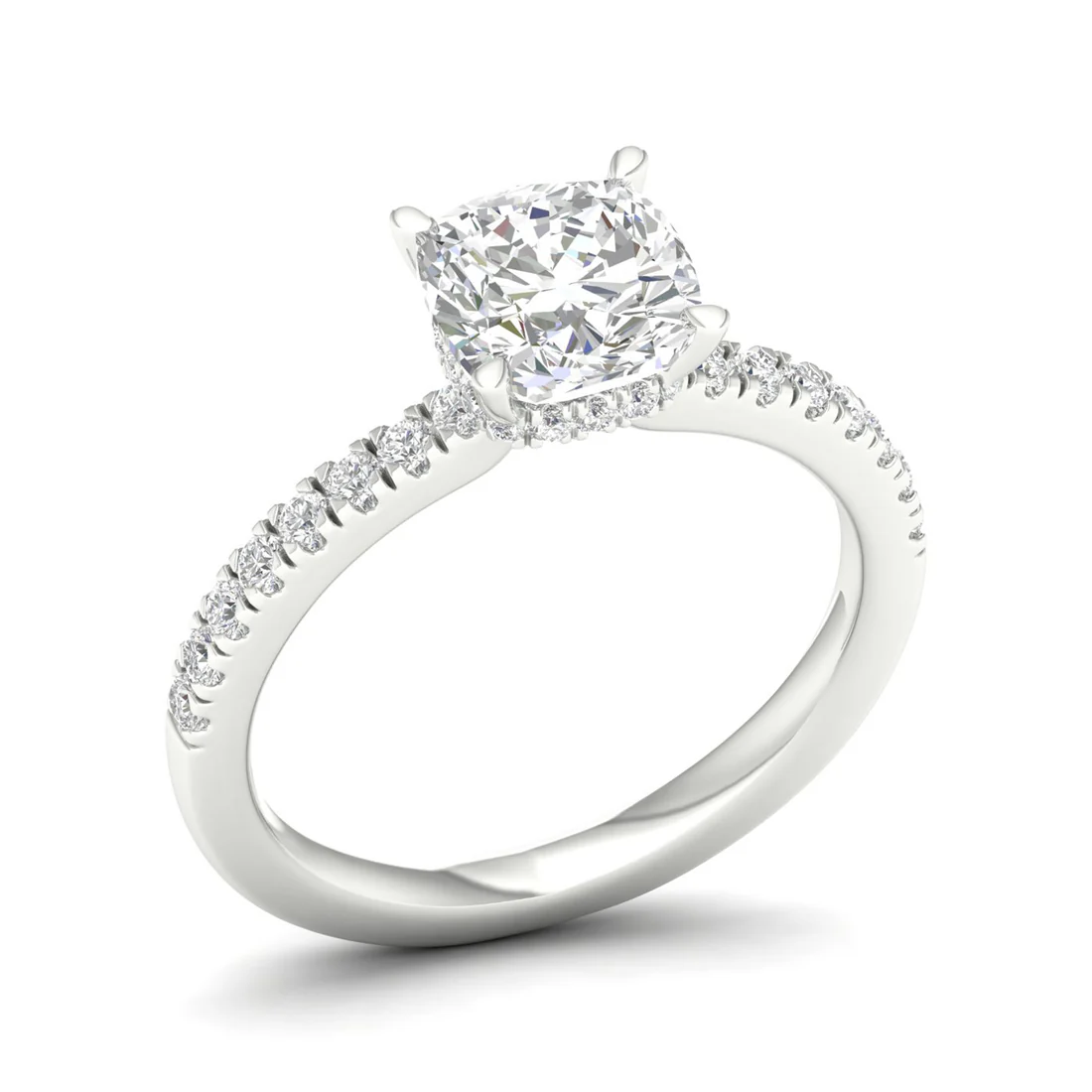 1.25 CTW Cushion Lab Grown Diamond Halo Ring