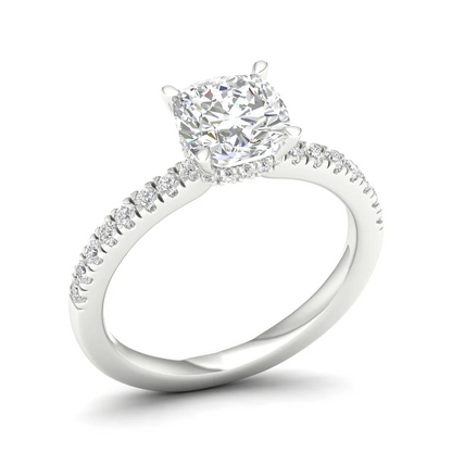 1.25 CTW Cushion Lab Grown Diamond Halo Ring