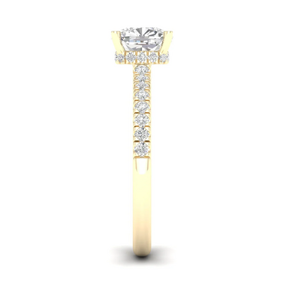 1.25 CTW Cushion Lab Grown Diamond Halo Ring