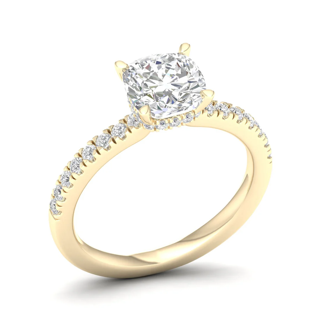 1.25 CTW Cushion Lab Grown Diamond Halo Ring