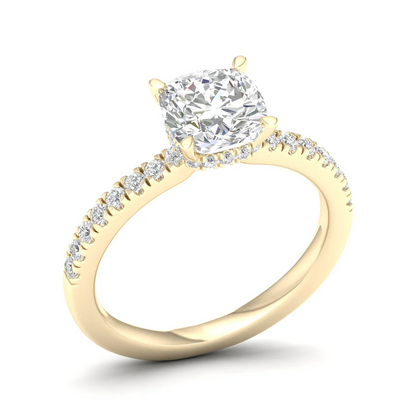 1.25 CTW Cushion Lab Grown Diamond Halo Ring