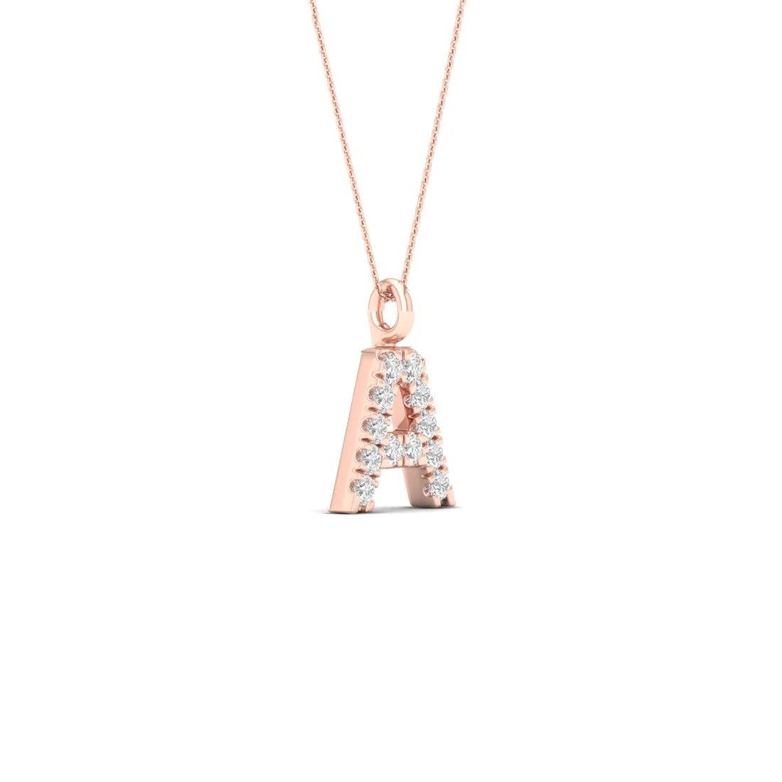 0.06 CTW Lab Grown Diamond A Initial Letter Pendant