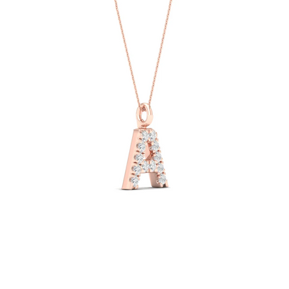 0.06 CTW Lab Grown Diamond A Initial Letter Pendant