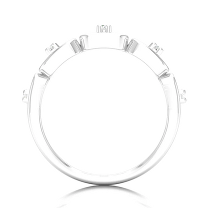 0.100Ctw Lab Grown Diamond Stadium Shaped Wedding Band