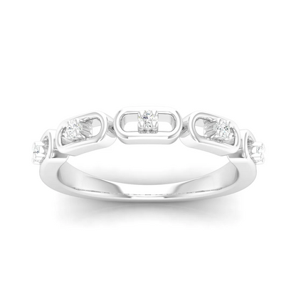 0.100Ctw Lab Grown Diamond Stadium Shaped Wedding Band