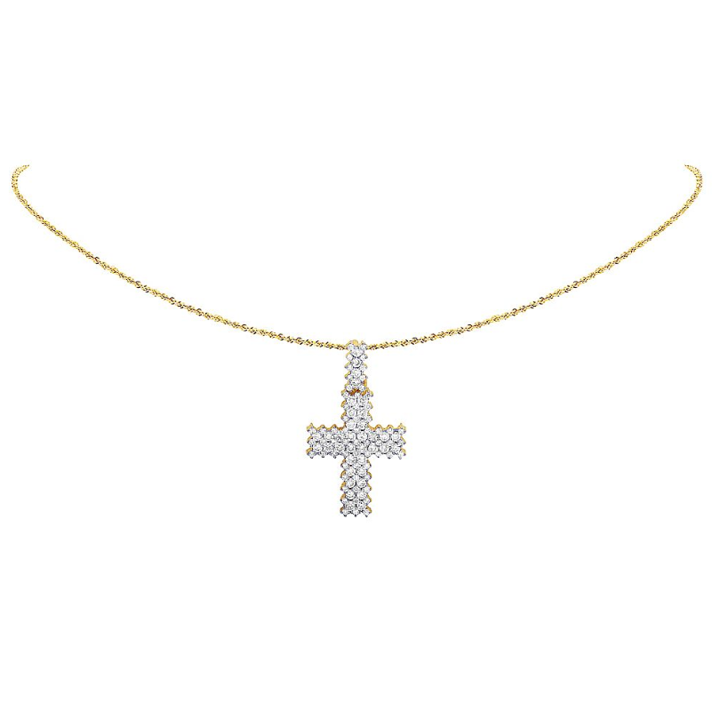 1.4 Inch Lab Grown Diamond Martini Cross Pendant