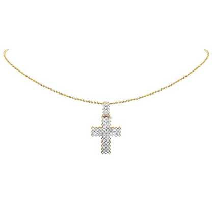 1.4 Inch Lab Grown Diamond Martini Cross Pendant