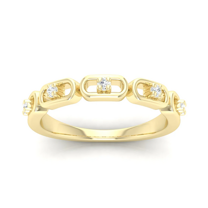 0.100Ctw Lab Grown Diamond Stadium Shaped Wedding Band