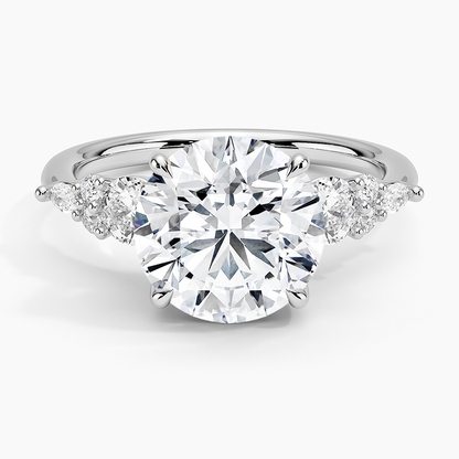 3CT Round Lab Grown Diamond Gold Three Stone Ring