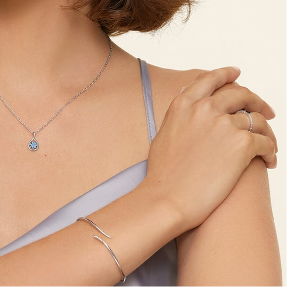 7 inch Lab Grown Diamond Open Cuff Bracelet