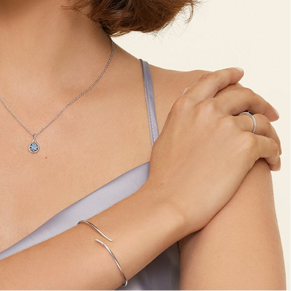 7 inch Lab Grown Diamond Open Cuff Bracelet