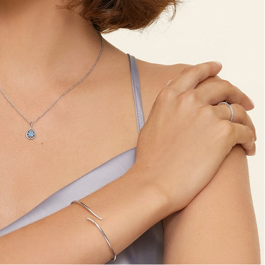 7 inch Lab Grown Diamond Open Cuff Bracelet
