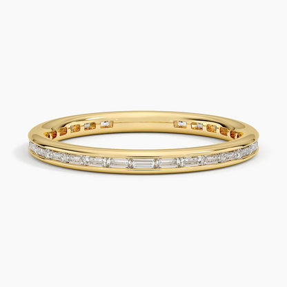 Channel Set Baguette Lab Grown Diamond Gold Wedding Band