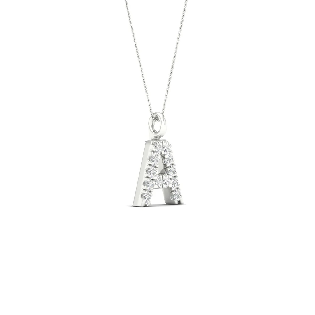 0.06 CTW Lab Grown Diamond A Initial Letter Pendant