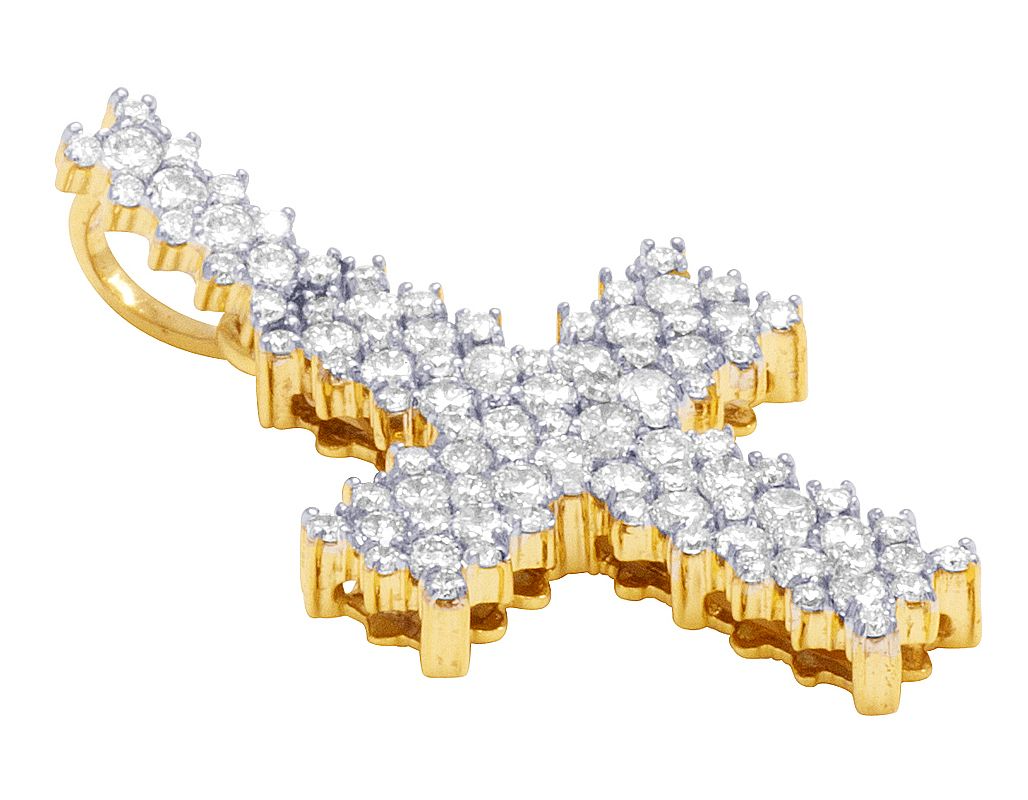 1.4 Inch Lab Grown Diamond Martini Cross Pendant