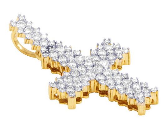 1.4 Inch Lab Grown Diamond Martini Cross Pendant