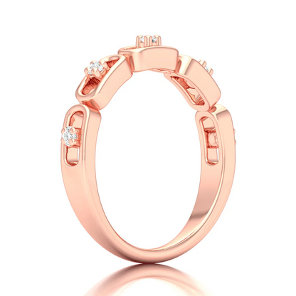 0.100Ctw Lab Grown Diamond Stadium Shaped Wedding Band