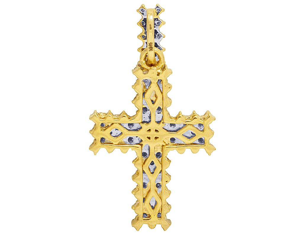 1.4 Inch Lab Grown Diamond Martini Cross Pendant