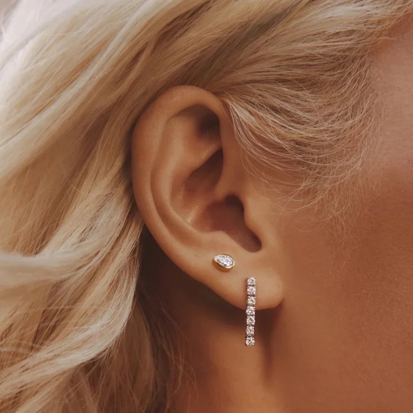 5/8 CTW Lab Grown Diamond Tennis Drop Earrings