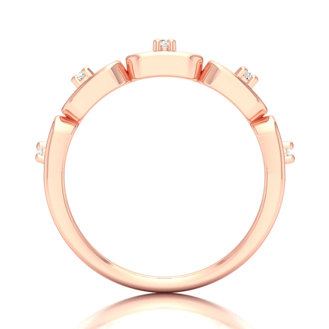 0.100Ctw Lab Grown Diamond Stadium Shaped Wedding Band