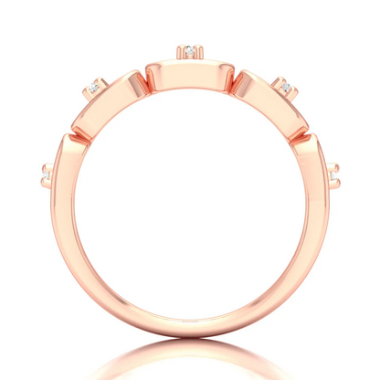 0.100Ctw Lab Grown Diamond Stadium Shaped Wedding Band