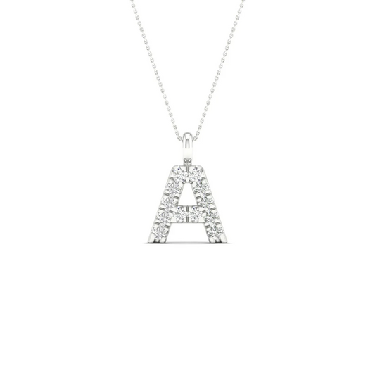 0.06 CTW Lab Grown Diamond A Initial Letter Pendant