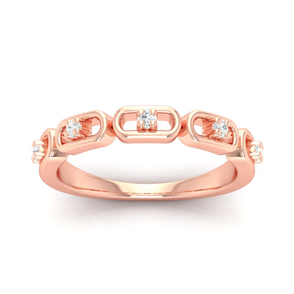 0.100Ctw Lab Grown Diamond Stadium Shaped Wedding Band