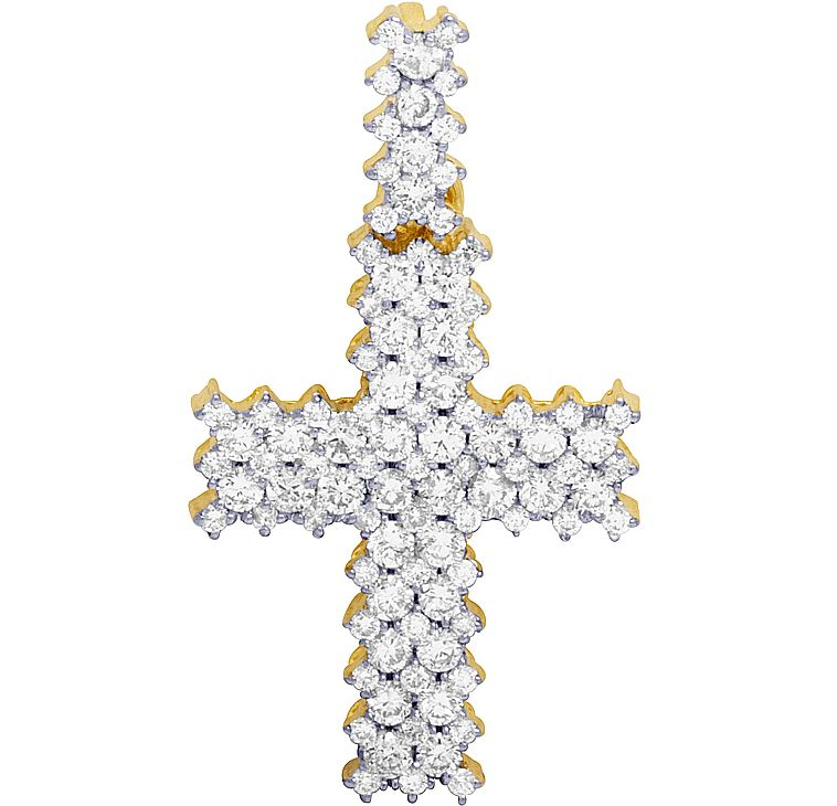 1.4 Inch Lab Grown Diamond Martini Cross Pendant