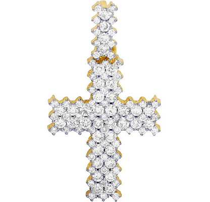 1.4 Inch Lab Grown Diamond Martini Cross Pendant