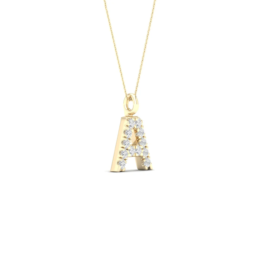0.06 CTW Lab Grown Diamond A Initial Letter Pendant