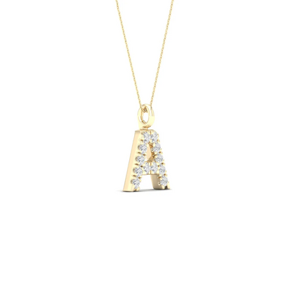 0.06 CTW Lab Grown Diamond A Initial Letter Pendant