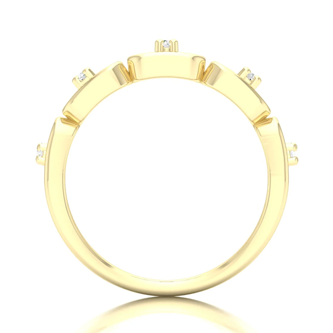 0.100Ctw Lab Grown Diamond Stadium Shaped Wedding Band