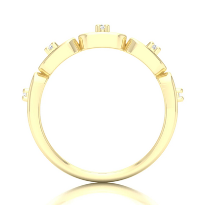 0.100Ctw Lab Grown Diamond Stadium Shaped Wedding Band